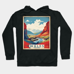 Wales England Vintage Travel Tourism Poster Hoodie